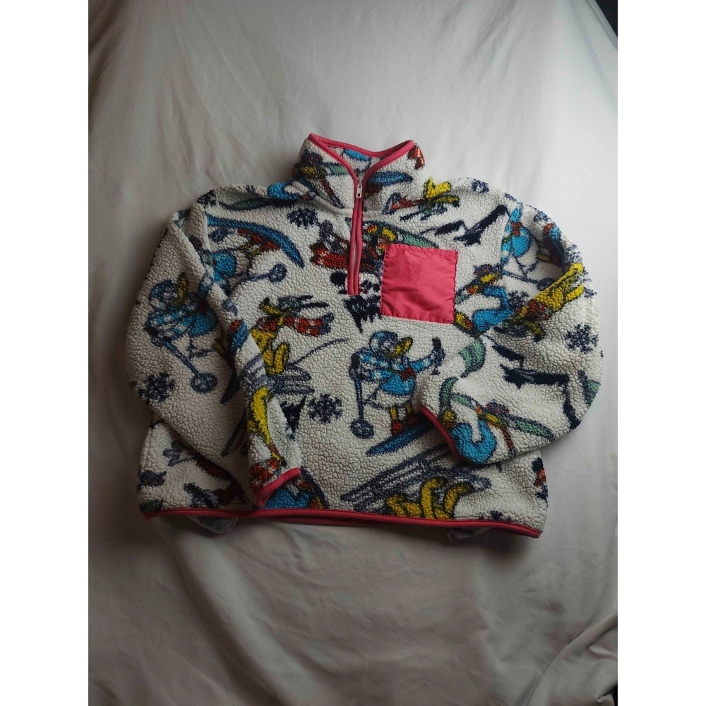 Disney Mickey & Friends Pullover Womens M Fleece Playful Cartoon Pullover Winter